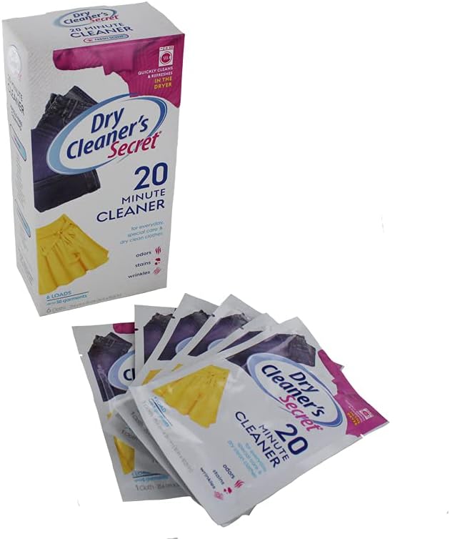FIND A SPARE Dry Cleaning Sheets for Tumble Dryer Sheet Cleaners Fast Cleaning Dry Clean Clothes (1x Pack of 6)