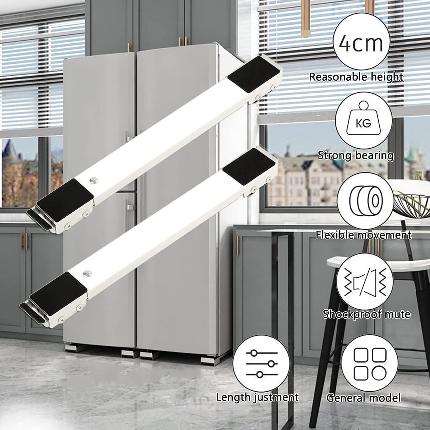 FIND A SPARE Universal Easy Move Heavy Duty Appliance Rollers For Washing Machine Tumble Dryers Dishwashers Cookers & Hobs Furniture Washing Machine Dolly Up To 300Kg