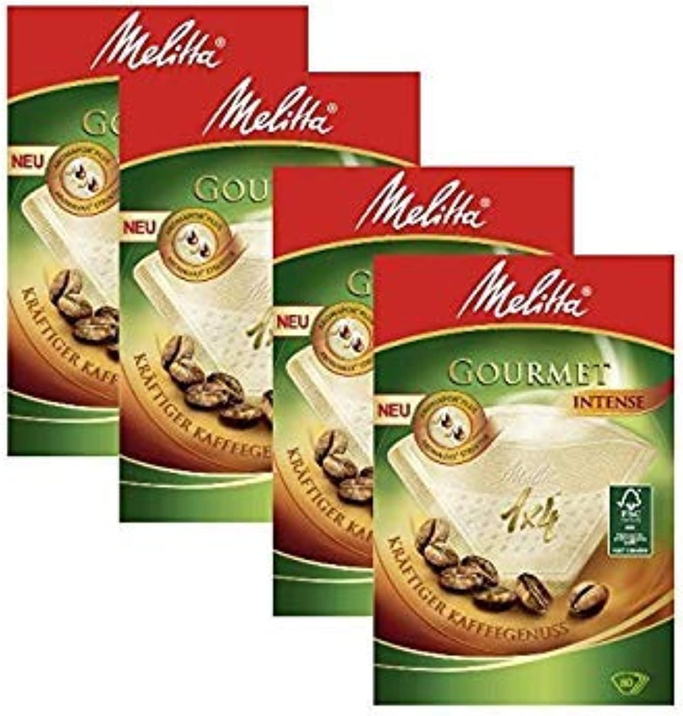 4 BOXES of Melitta Size 1x4 Gourmet Intense Coffee Filters, Pack of 80