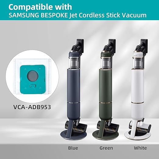 FIND A SPARE 10 Pack VCA-ADB953 Dust Bags Compatible with SAMSUNG BESPOKE Jet Cordless Stick Vacuum Cleaner, Large Capacity Disposable Replacement Bags, All in One Clean Station Accessories Set