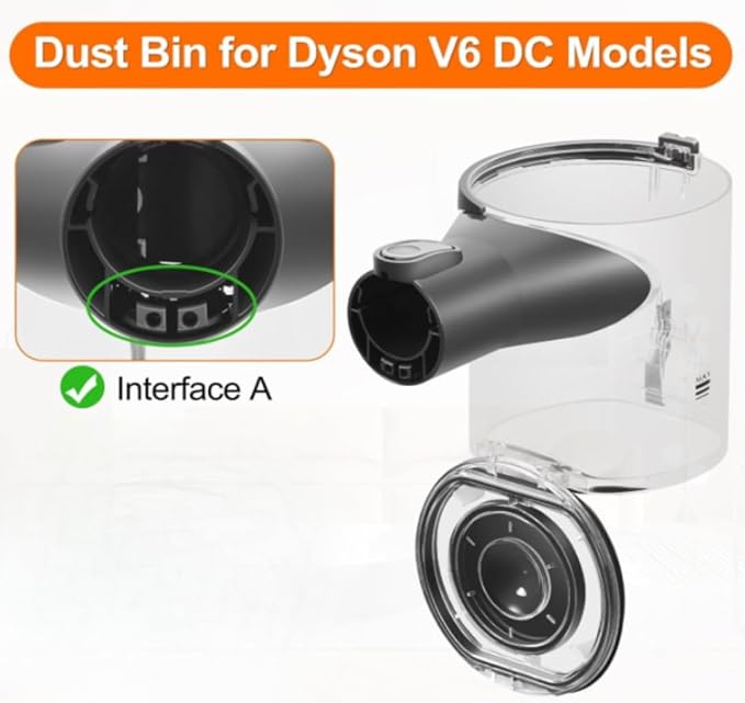FIND A SPARE Replacement Dust Bin for Dyson V6 - Compatible with DC58, DC59, DC62, DC72, and DC74 Models - Dust Bucket Container, Trash Can, Dirt Cup (Part No. 965660-01)