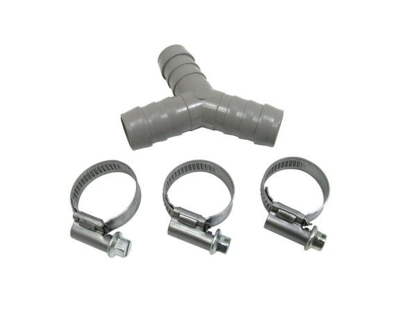 Universal Dishwasher Drain Hose Y Piece Splitter Connector 3 Way Join 17mm 19mm