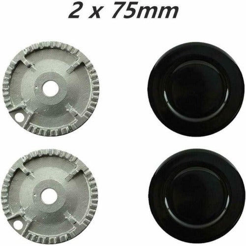 Oven Cooker Hob Gas Burner Crown & Flame Cap Kit For Rangemaster