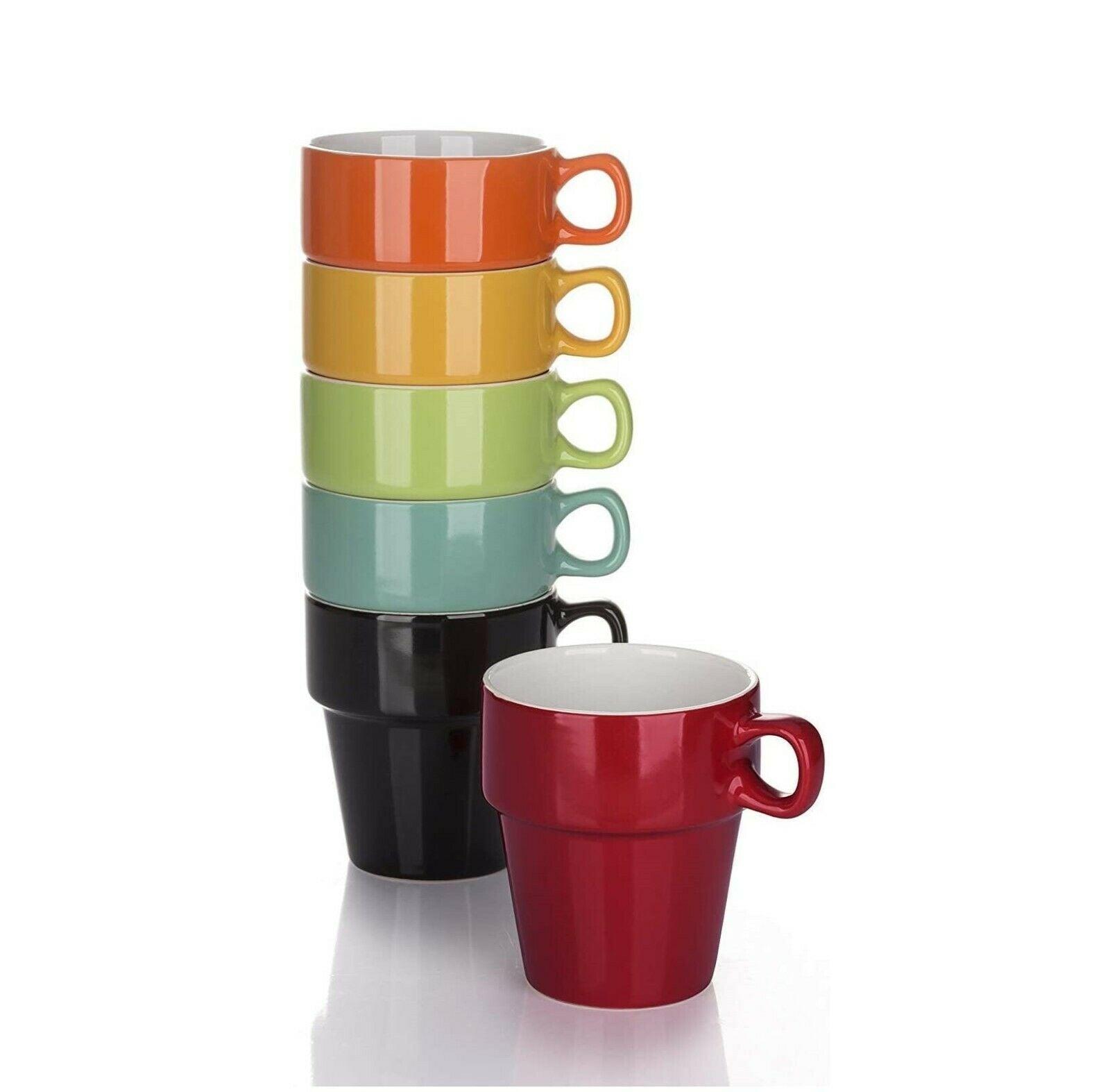 Espresso Cups Set Tea Mugs 60ML Stackable Set of 6 Coffee Cup with Cups Stand