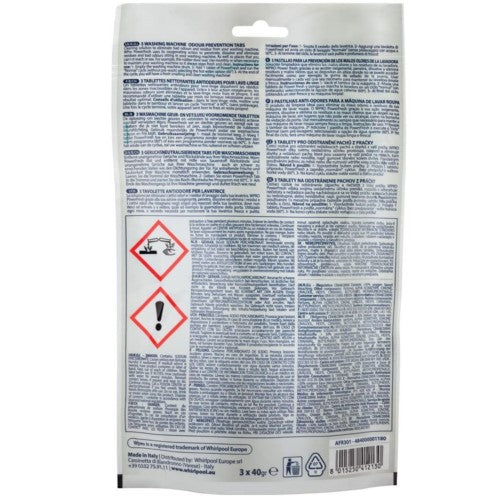 Wpro AFR301 C00376307 Powerfresh Washer Odour Prevention Tab, Set of 3
