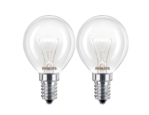 2 x Philips Oven 40w Lamp SES E14 Small Screw Cap 300° Cooker Light Bulb Fits AEG/Bosch/Siemens/Neff/Hotpoint
