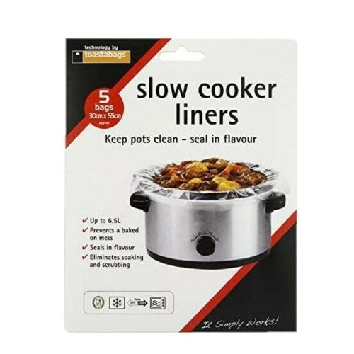 30 x 55cm Slow Cooker Liners PK 5 Hold Up To 6.5 Litre Safety Tested