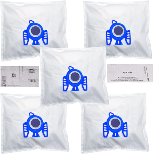 FIND A SPARE 5 Pack Type GN 3D AirClean Efficiency For Miele Vacuum Cleaner Bags S2000 S5000 S8000 C3 Complete C2 Classic C1 Includes 1 Motor Filter & 1 Airclean Filter [Energy Class A+++]