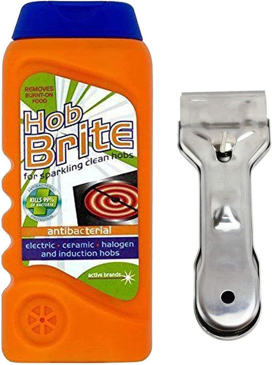 Hob Brite Genuine Oven Cooker Ceramic Cream Cleaner 300ml & Scraper Kit