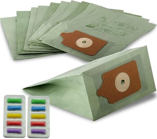 10-Pack Double Layer Paper Dust Bags for Numatic Henry & Hetty + 10 Fresheners