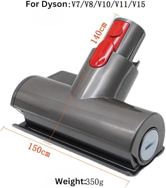 Mini Turbo Mites Brush Head for Dyson V7, V8, V10, V11, V15 Cordless Vacuums, Removes Dust, Hair, Mites, Dirt