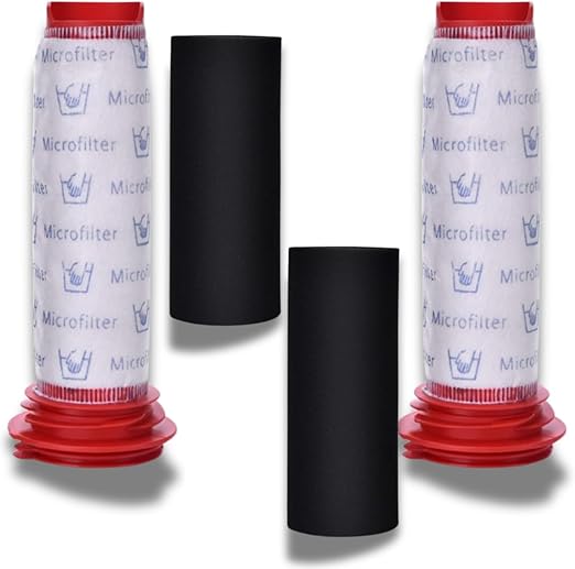 2Pack Replacement Filters for Bosch Athlet Upright Cordless Vacuum Cleaner BCH6PETGB BCH61840GB (2 Microsan Stick Filters+2 Foam Filters)