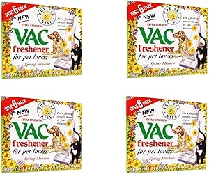 FIND A SPARE 24 Pack Vac Fresheners Spring Meadow Extra Strenght For Pet Lovers 4 Boxes With 6 Disc Each