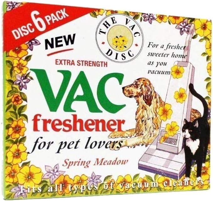 FIND A SPARE 24 Pack Vac Fresheners Spring Meadow Extra Strenght For Pet Lovers 4 Boxes With 6 Disc Each