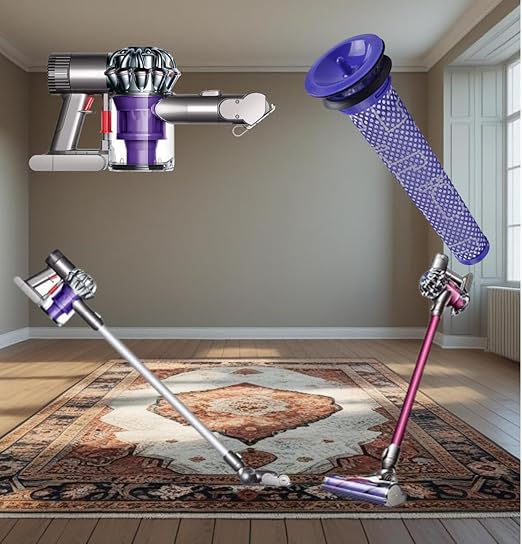 3-Pack Washable Cone Filters for Dyson V6/V7/V8 & DC58–DC62 Vacuum Cleaners