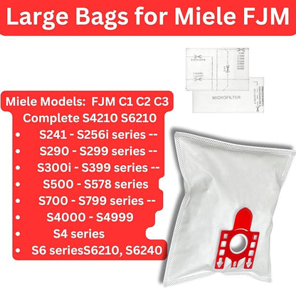 Vacuum Cleaner Dust Bags Type FJM 3D For Miele S700 S4000-S4999 S241-S256i Pack of 5