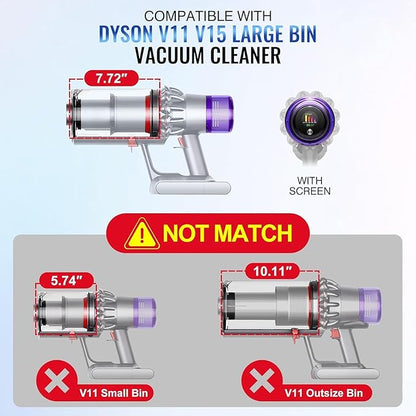 Dyson V11 V15 SV14 SV15 SV22 Vacuum Cleaner Dust Bin Replacement – Upgraded Large Bin 970050-01 & 965443-01