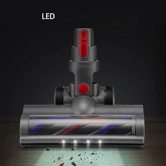 Compatible Brush Head for Dyson V7–V15, 180° Swivel Cleaner Head with Four LED Lamps