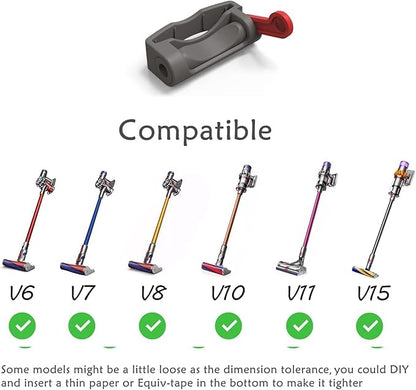 Hands-Free Trigger Lock Clamp for Dyson V6, V7, V8, V10, V11, and V15 Vacuum Cleaners | Power Button Holder for Absolute, Animal, and Motorhead Models (Grey & Red)