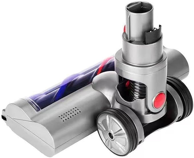 Compatible Brush Head for Dyson V7–V15, 180° Swivel Cleaner Head with Four LED Lamps