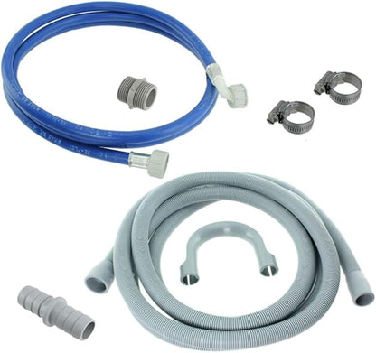 2.5m Cold Water Supply Hose & 2.5m Waste Water Extension Kit – Universal Fit