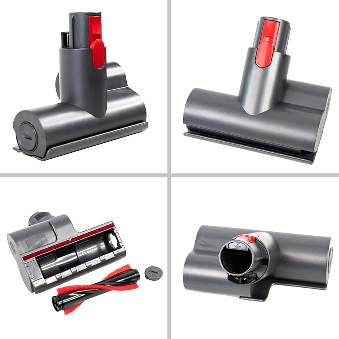 Compact Motorized Mini Brush Head – Compatible with Dyson V7-V15 Cordless Vacuums