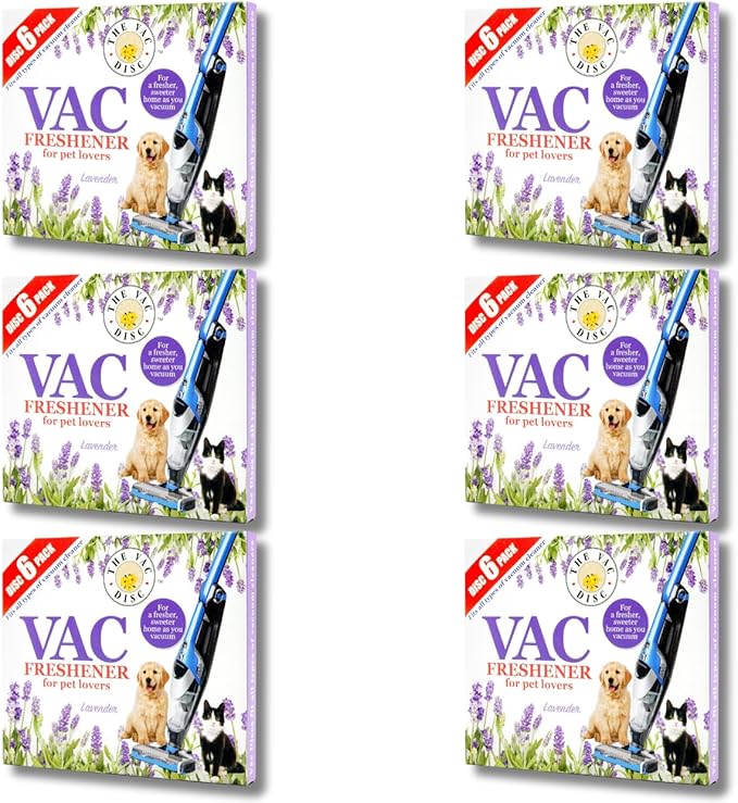 6X Pack Vac 36Pcs Vac Fresheners Lavender Extra Strength Powerful Scent For All Vacuum Hoover Handheld Bagless And Bagged Cleaners Pet Lovers (6 x 6 PACK)