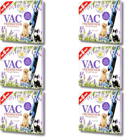 6X Pack Vac 36Pcs Vac Fresheners Lavender Extra Strength Powerful Scent For All Vacuum Hoover Handheld Bagless And Bagged Cleaners Pet Lovers (6 x 6 PACK)