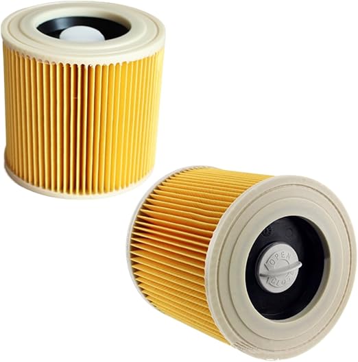 2x Filters for Kärcher WD3 WD2 WD1 MV3 MV2 A K NT SE VC – Round Filters + Closure Screws