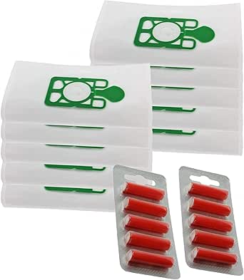 Pack of 10 Microfibre FLO Dust Bags with 10 Fresheners for Numatic Henry & Hetty Hoover – White