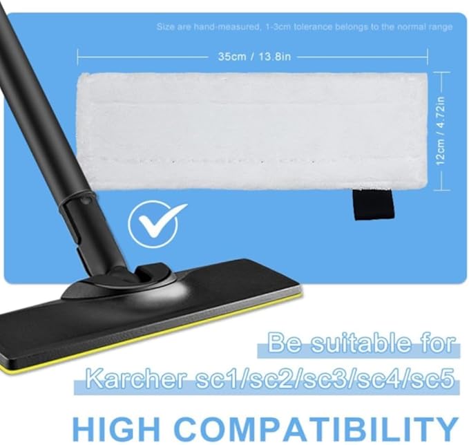 Microfibre Floor Pads (5-Pack) Compatible with Karcher EasyFix SC2/SC3/SC4/SC5