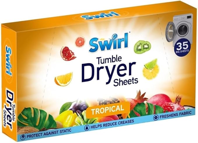 FIND A SPARE Tumble Dryer Sheets for Tumble Dryer Reduce Creases Fast Freshens Fabric Clothes Spring Fresh | Tropical | Lavender (Pack of 3-35 Sheets EACH)