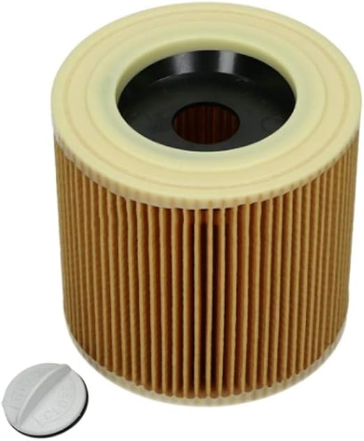2x Filters for Kärcher WD3 WD2 WD1 MV3 MV2 A K NT SE VC – Round Filters + Closure Screws