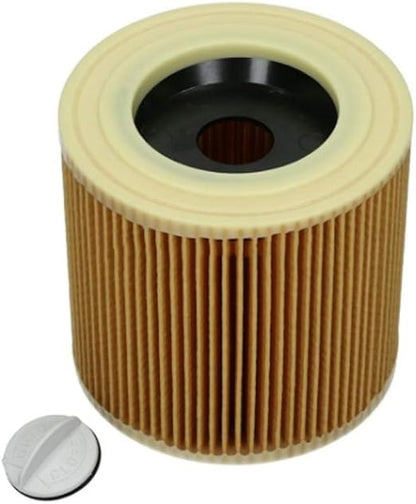 2x Filters for Kärcher WD3 WD2 WD1 MV3 MV2 A K NT SE VC – Round Filters + Closure Screws