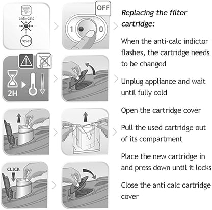 FIND A SPARE 2 x Anti-Calc Filter Cartridges for Tefal Fasteo Liberty Easy Steam Iron Fits Models SV6010E0, SV6020E0, SV6020G0, SV6035E0, SV6035G0, SV6038E0, SV6040E0, SV6040G0, SV6040M0, SV6050G0