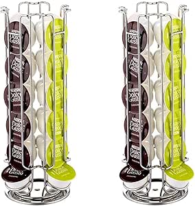 FIND A SPARE 24 Coffee Capsule Holder Compatible with Dolce Gusto Capsules 360 Degrees Rotating Pod Tower Rack (2 Pack)