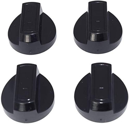 Black Universal Oven Knobs – Fits Most Cookers and Hobs, Pack of 4