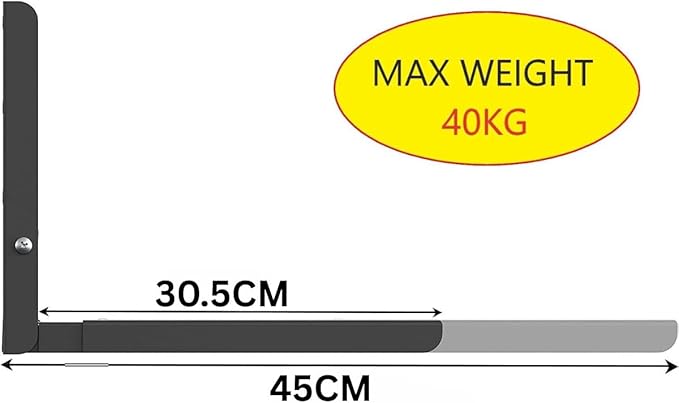 Universal Microwave Shelf Wall Bracket Holder | Extendable Arms | Microwave Weight 40kg | Under Cabinet | (Black) Suitable for All Microwaves