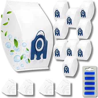 10-Pack GN 3D Vacuum Bags + 4 Filter Set – For Miele C1/C2/C3, S227–S240, S270, S400, S5, S8 + 5 Fresheners