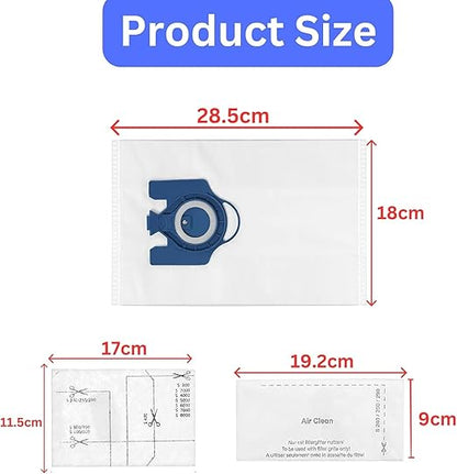10-Pack GN 3D Vacuum Bags + 4 Filter Set – For Miele C1/C2/C3, S227–S240, S270, S400, S5, S8 + 5 Fresheners