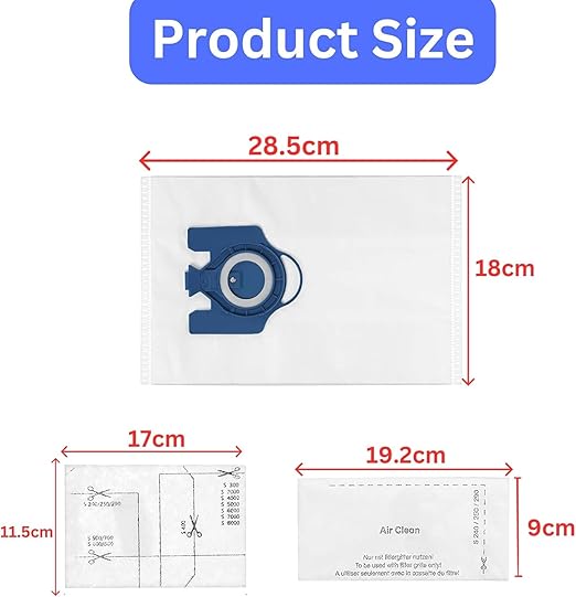10-Pack AirClean GN 3D Vacuum Cleaner Bags & 4 Filters – Compatible with Miele C1, C2, C3, S2, S5, S8 Series + 5 Fresheners