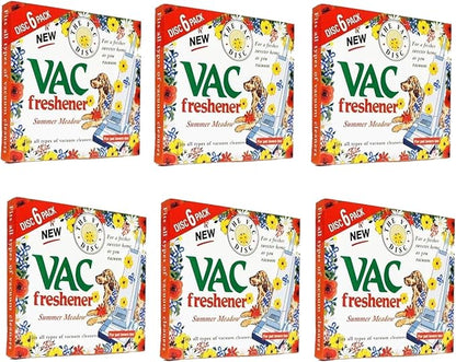 FIND A SPARE 36 Pack Vac Fresheners Summer Meadow Extra Strenght For Pet Lovers Pack of 6 Boxes With 6 Disc Each