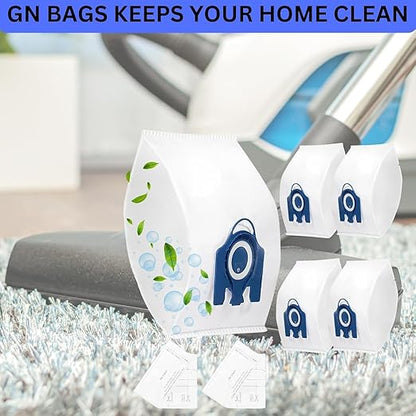 10 AirClean GN 3D Dust Bags with 4 Filters – Fits Miele Classic/Complete C1–C3, S200–S800 + 5 Blue Fresheners
