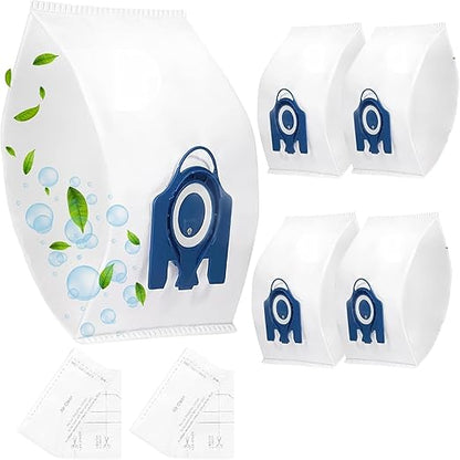 10 Pack 3D Airclean GN Vacuum Cleaner Bags 4 Set Air Filter - for Miele Classic C1, Complete C1, C2, C3, S227, S240, S270, S400, S2, S5, S8 Series Canister Vacuum Cleaner + 5 Blue Fresheners