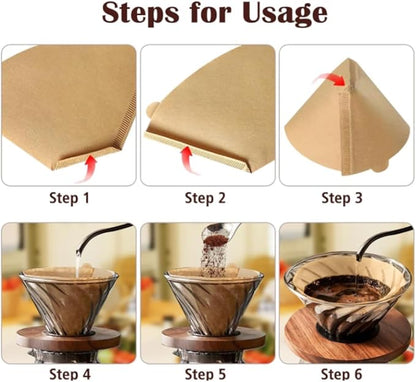 200 Count #4 Cone Coffee Filter Papers for 8-12 Cup Coffee Makers – Unbleached, Chlorine-Free