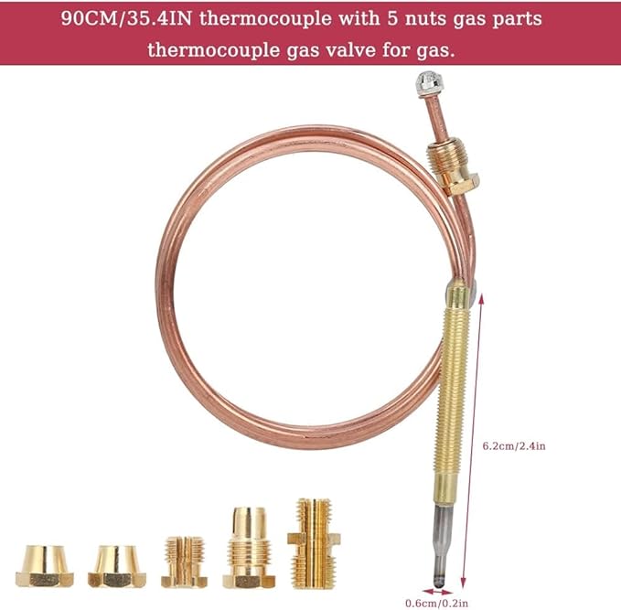600mm Copper Thermocouple Kit for Gas Appliances – Universal & Reliable