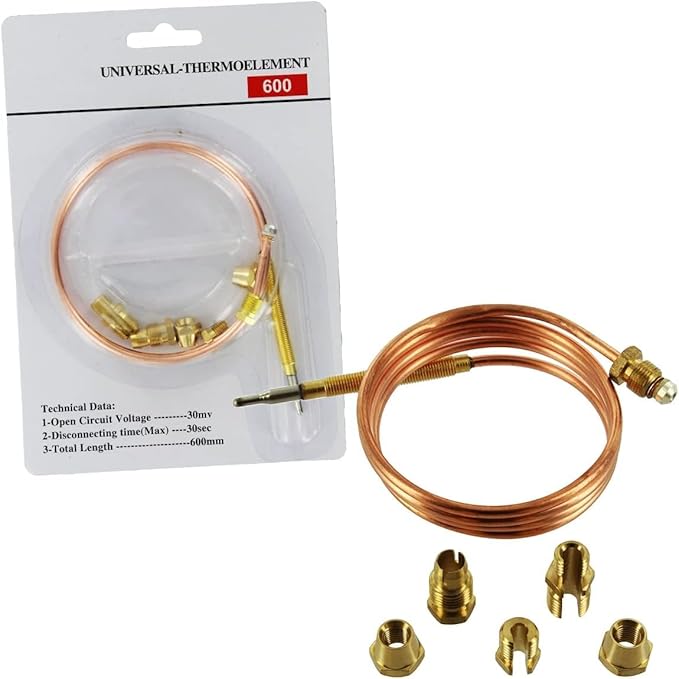 Gas Thermocouple Kit 600mm Copper – Universal Fit for Appliances