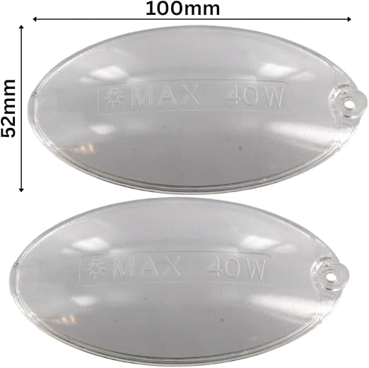 FIND A SPARE 2-Pack Cooker Hood Light Diffuser Lens Covers – Oval Replacement Plates (100mm x 52mm)