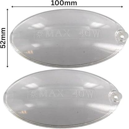 FIND A SPARE 2-Pack Cooker Hood Light Diffuser Lens Covers – Oval Replacement Plates (100mm x 52mm)