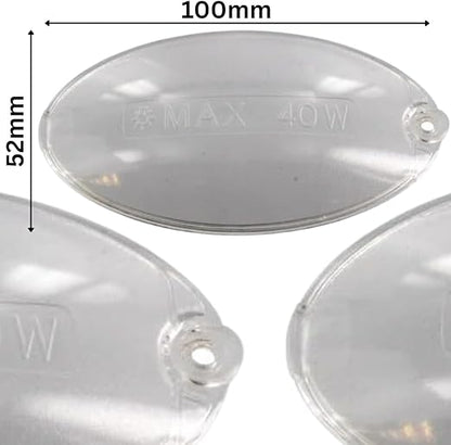 FIND A SPARE 2-Pack Cooker Hood Light Diffuser Lens Covers – Oval Replacement Plates (100mm x 52mm)